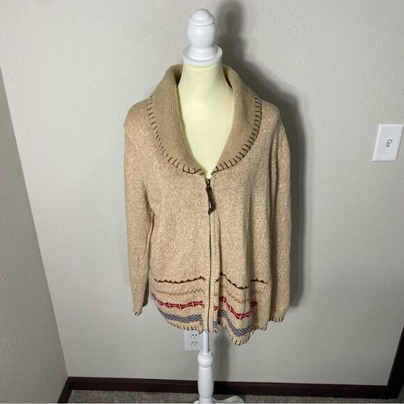 A Little Extra Spice Ramie/Cotton Blend Zipper Front Cardigan Sweater Women's 1X - Picture 16 of 16